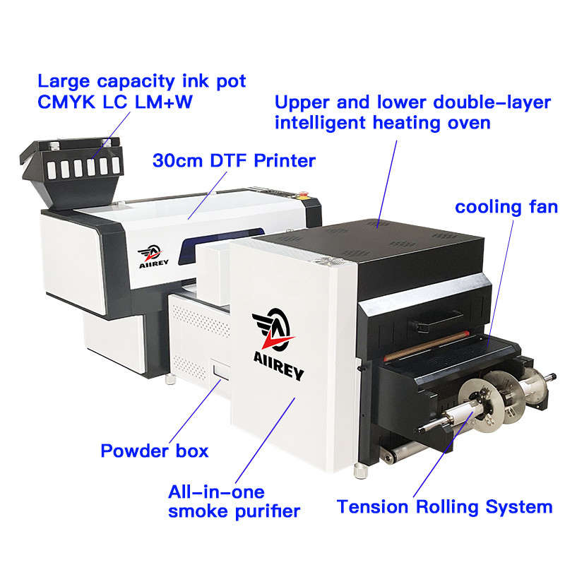تولید کننده تجهیزات چاپ DTF 40CM Dtf Printing L1119 Film Heat Transfer Dtf Printer With Spill Powder Machine