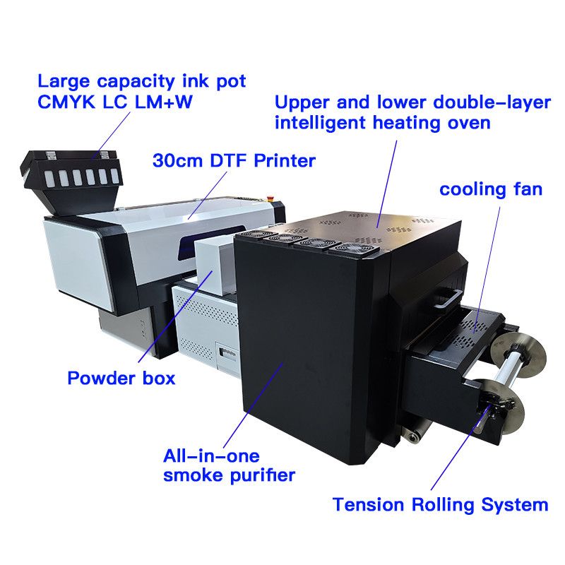 چند رنگ A3 DTF چاپگر صنعت تی شرت دستگاه چاپگر جوهرافشان